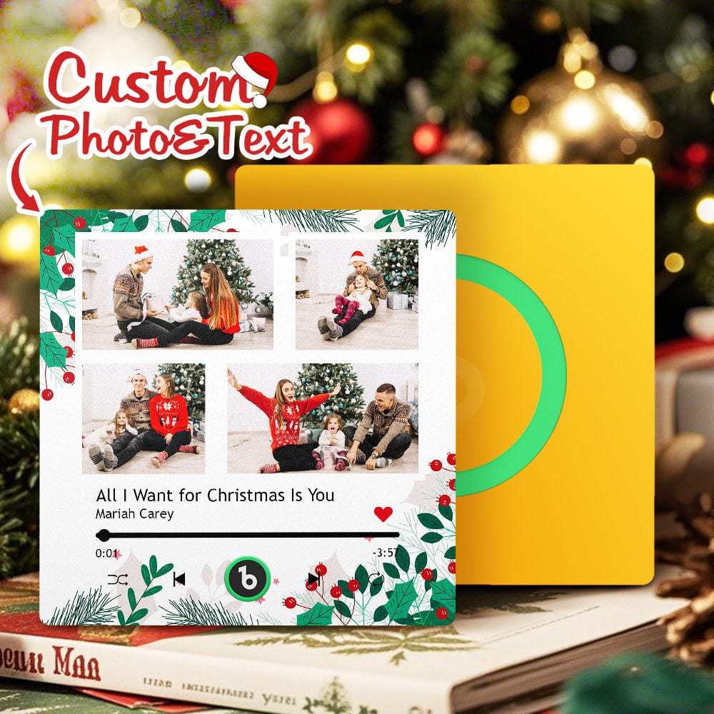 Christmas Gift Custom Music Fridge Magnet Personalized Multi Photo Fridge Magnet for Christmas Gift - Fridgebeatsca