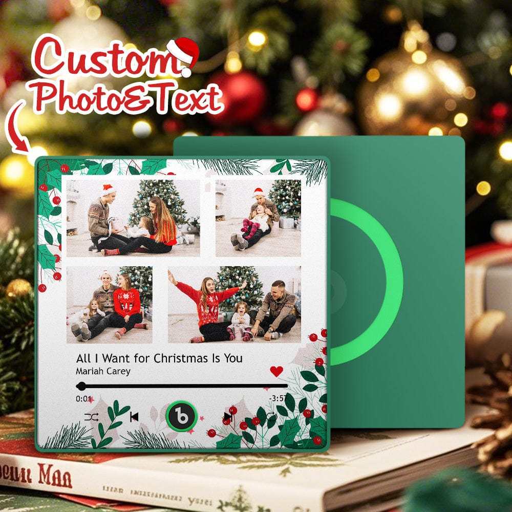 Christmas Gift Custom Music Fridge Magnet Personalized Multi Photo Fridge Magnet for Christmas Gift - Fridgebeatsca