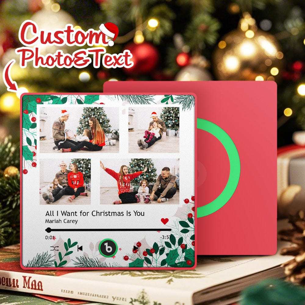 Christmas Gift Custom Music Fridge Magnet Personalized Multi Photo Fridge Magnet for Christmas Gift - Fridgebeatsca