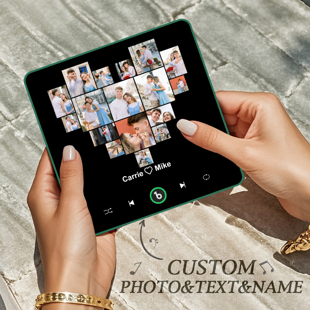 Custom Music And Photo Fridge Magnet Personalized Heart Fridge Magnet for Valentine's Day - Fridgebeatsca