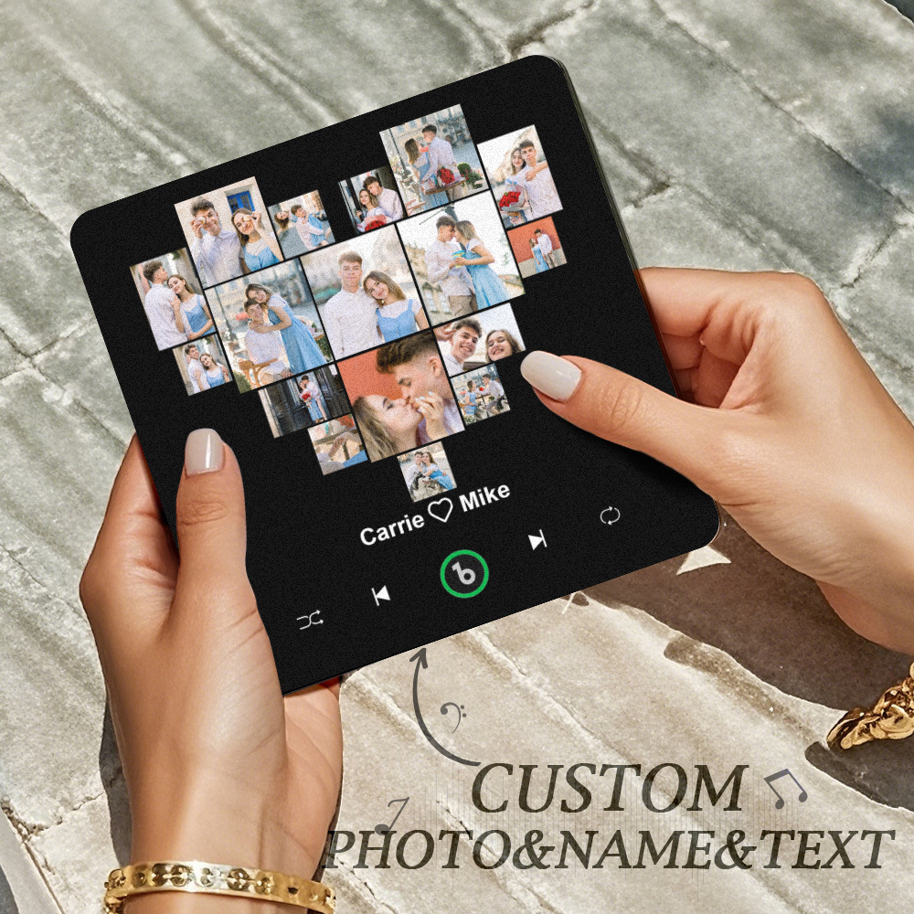 Custom Music And Photo Fridge Magnet Personalized Heart Fridge Magnet for Valentine's Day - Fridgebeatsca