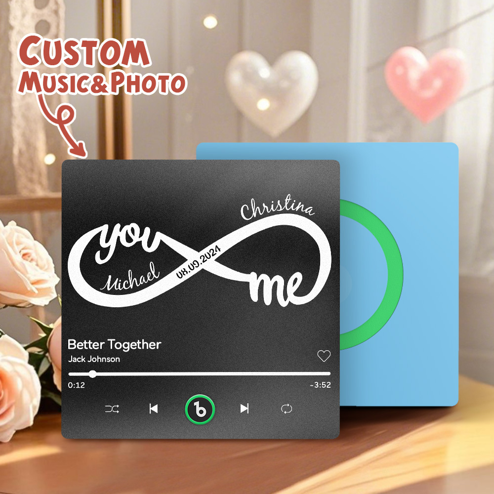 Custom Music & Text Fridge Magnets Personalized Infinite Love Fridge Magnets Perfect Valentine's Gift - Fridgebeatsca