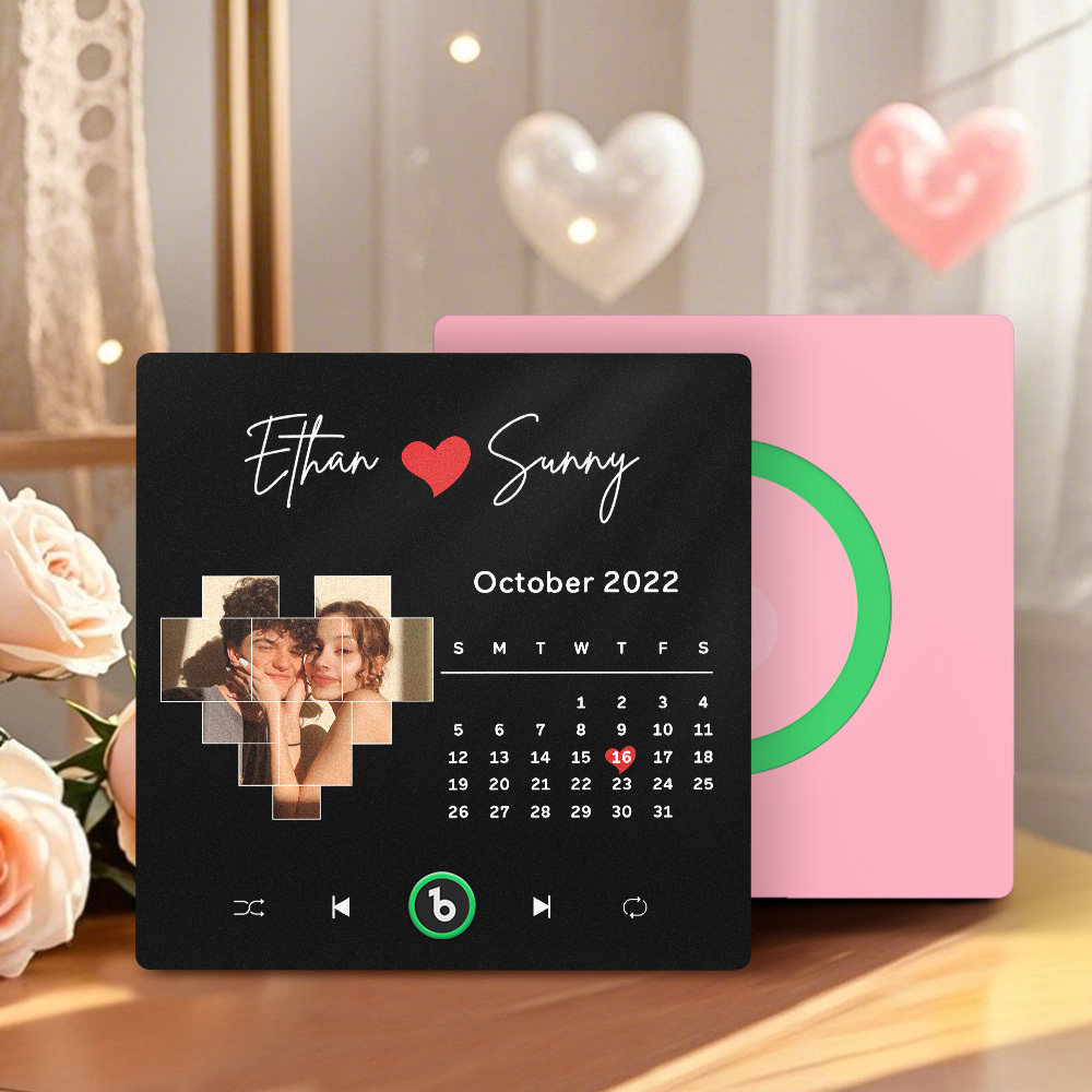 Custom Music, Photo & Text Fridge Magnet Supports Bluetooth Connectivity Valentine's Day Gifts - Fridgebeatsca