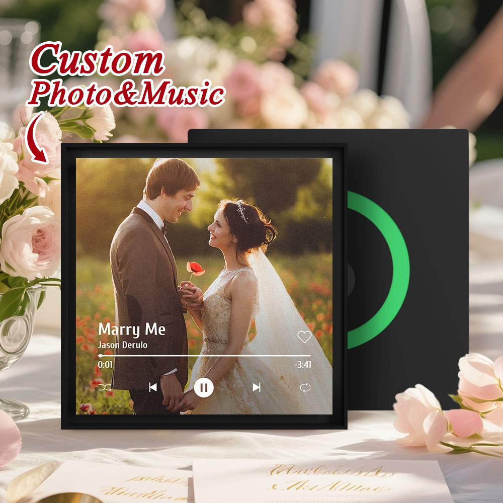 Custom Music & Photo Fridge Magnet Can Customize 1-6 Frame Art and Songs Personalized Photo Song That Can Play Music Wedding Gifts for Couple