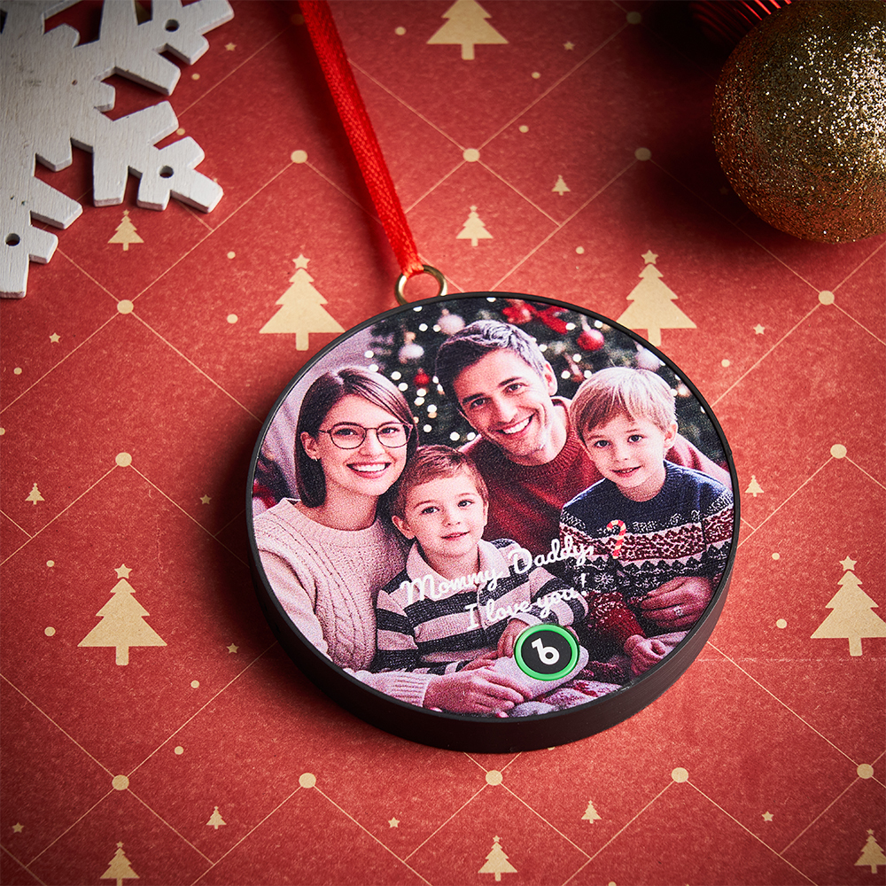 Custom Music Ornament Fridge Magnet Personalized Photo Music Box Ornament Music Fridge Magnet Custom Voice Recording Couple Keepsake Christmas Gifts - Fridgebeatsca