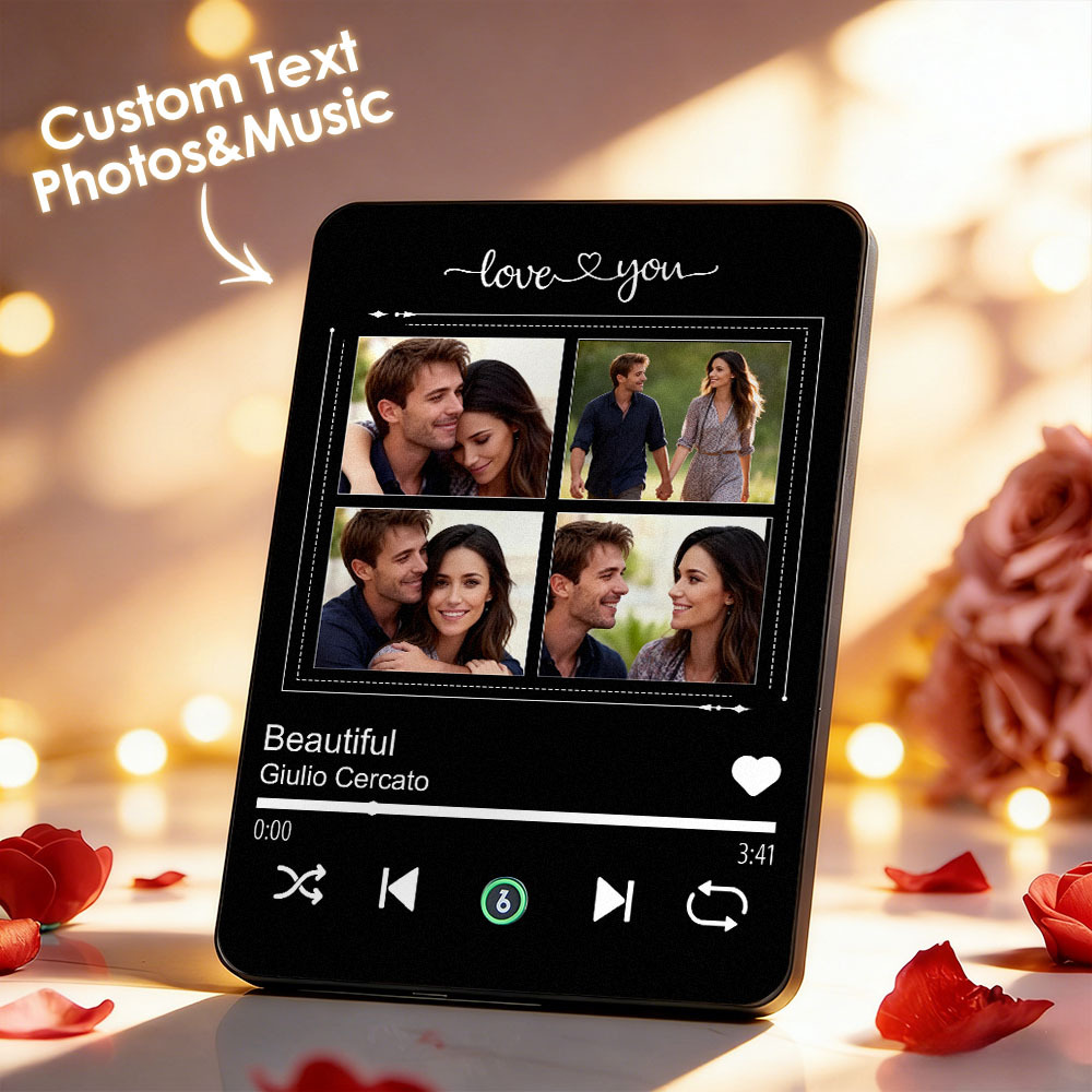 Custom Music Photo Plaques Personalized Music Plaque Can Play Songs Gift for Lover - Fridgebeatsca