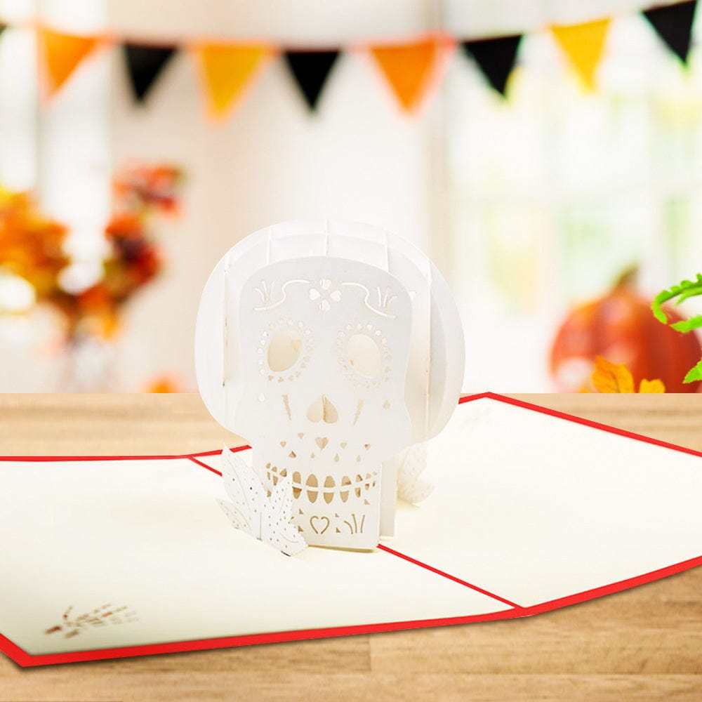 Halloween 3D Pop Up Card Skull Pop Up Greeting Card - GiftLab