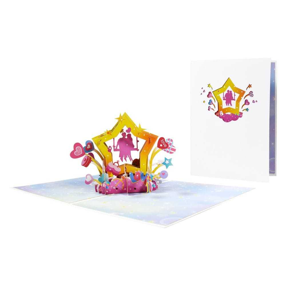 3D Creative Valentine's Day Pop Up Card Romantic Star Pop Up Greeting Card - GiftLab