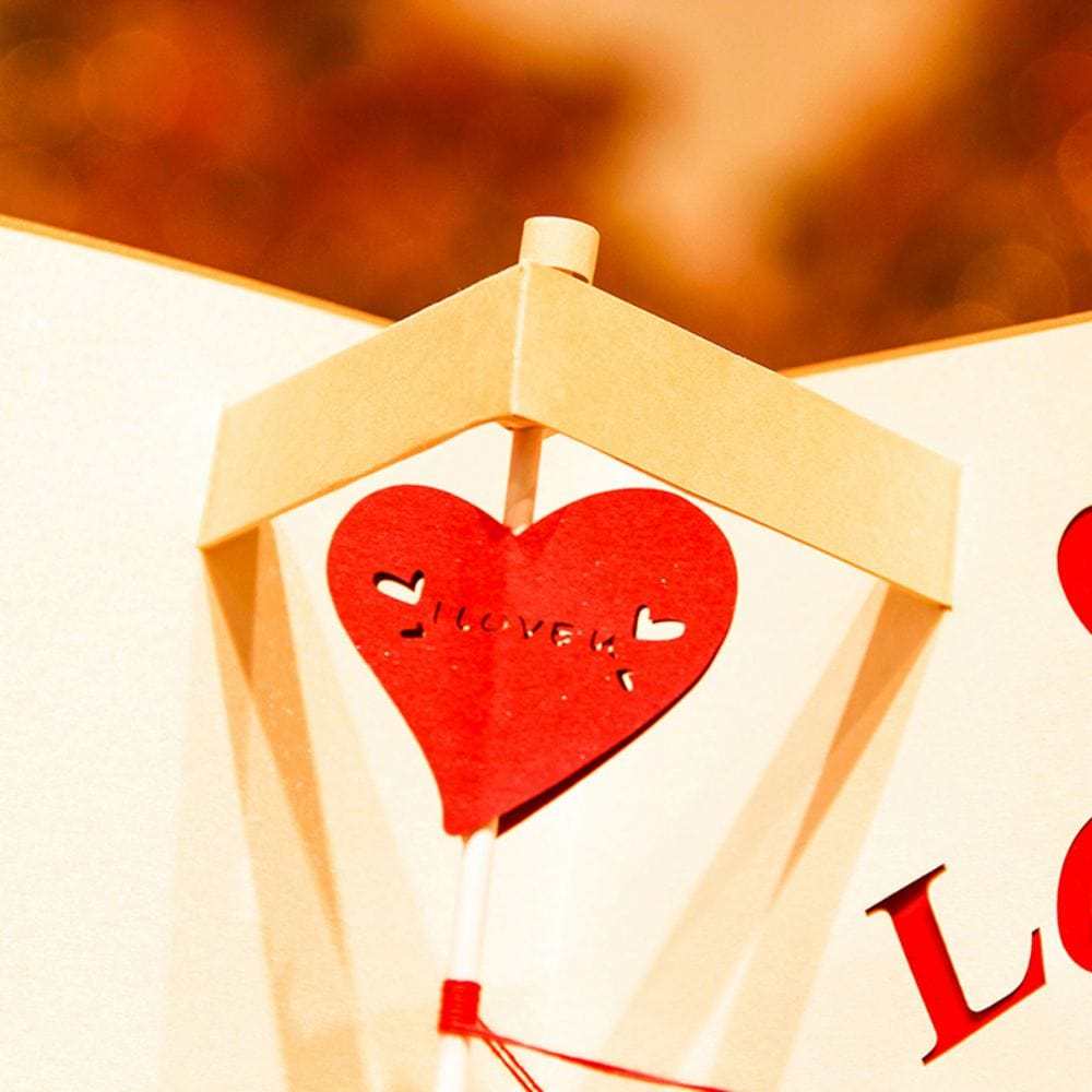 3D Creative Valentine's Day Pop Up Card Rotatable Heart Pop Up Greeting Card - GiftLab