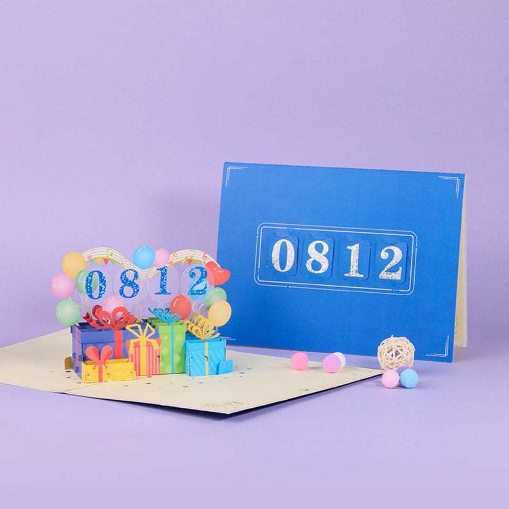 DIY Number Gift Box 3D Pop Up Greeting Card Birthday Gift Commemorative Gift - GiftLab