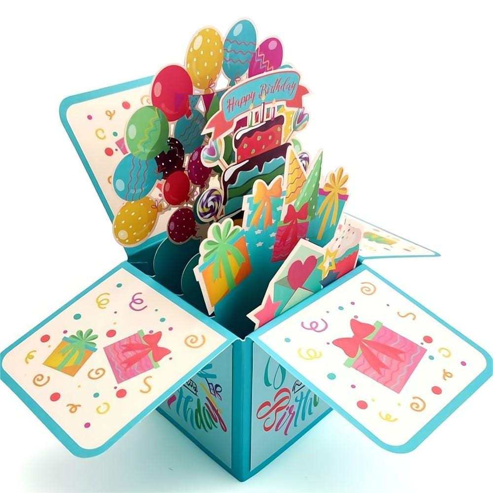 Birthday Pop Up Box Card Birthday Balloons 3D Pop Up Greeting Card - GiftLab