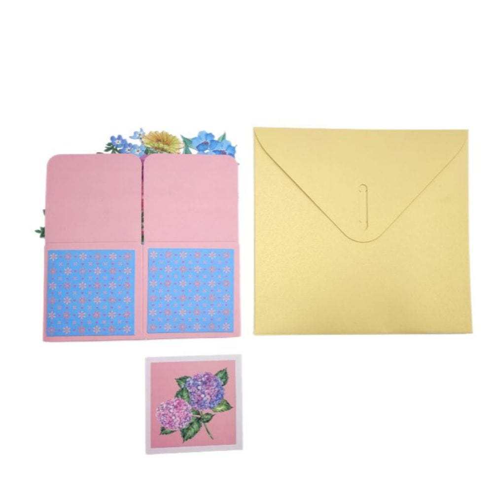 Hydrangea Pop Up Box Card Flower 3D Pop Up Greeting Card - GiftLab