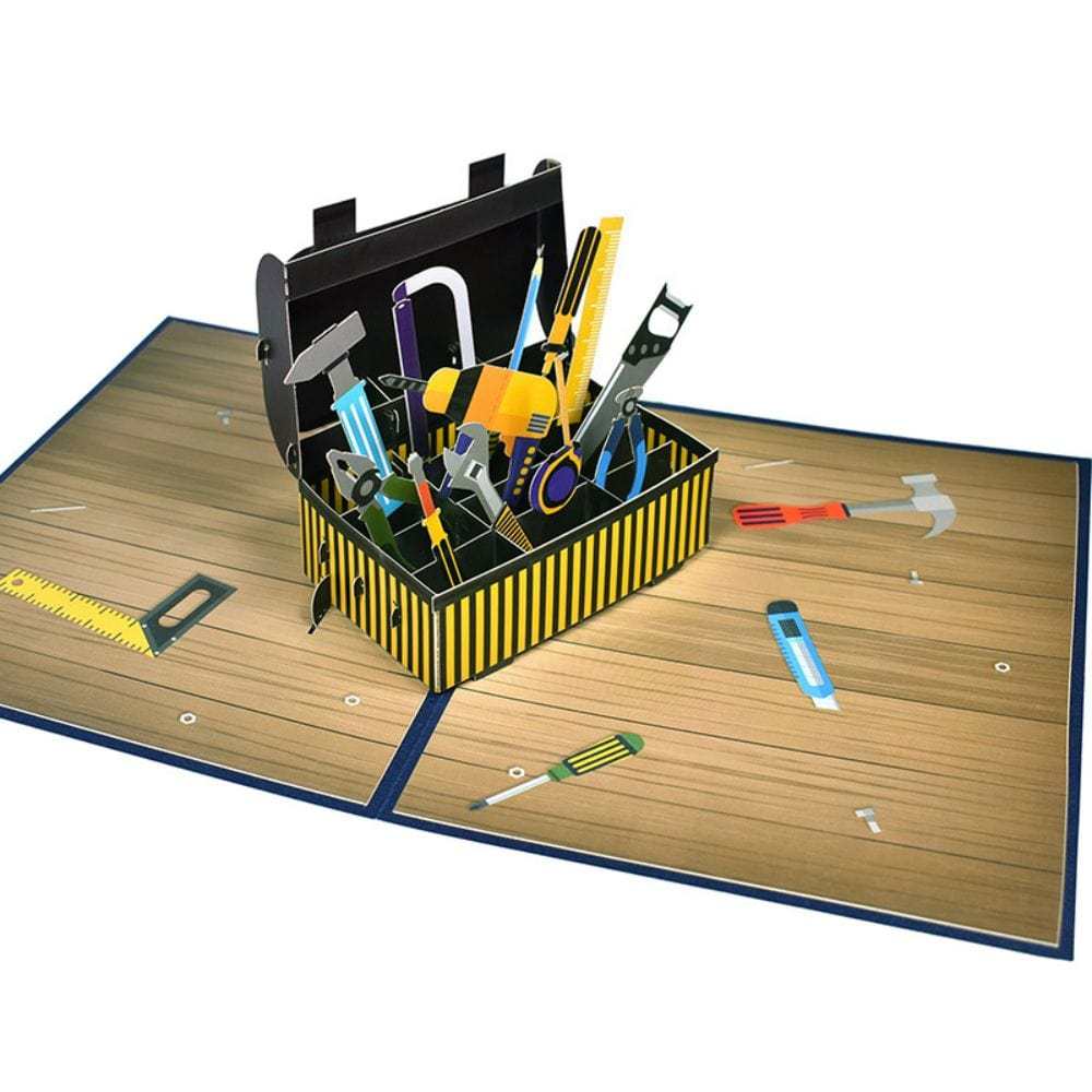 Father's Day 3D Pop Up Card Toolbox Greeting Card for Dad - GiftLab