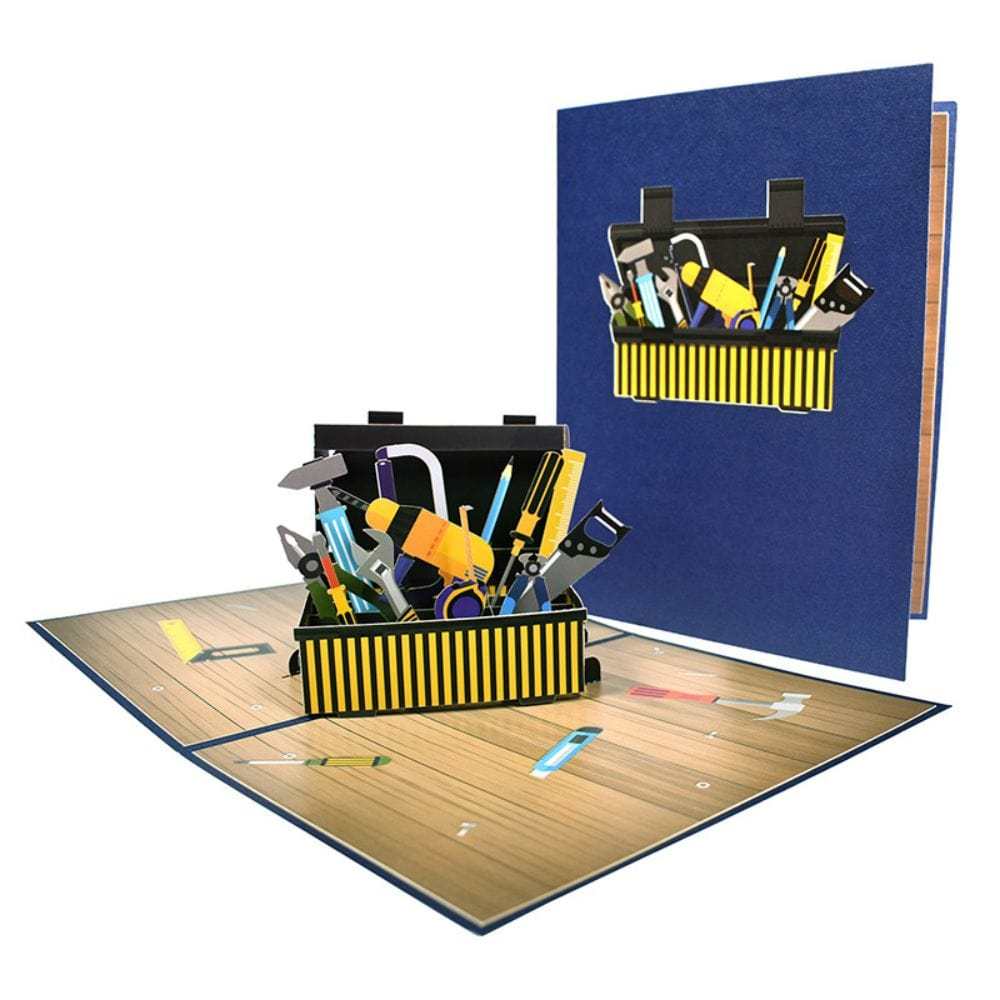 Father's Day 3D Pop Up Card Toolbox Greeting Card for Dad - GiftLab