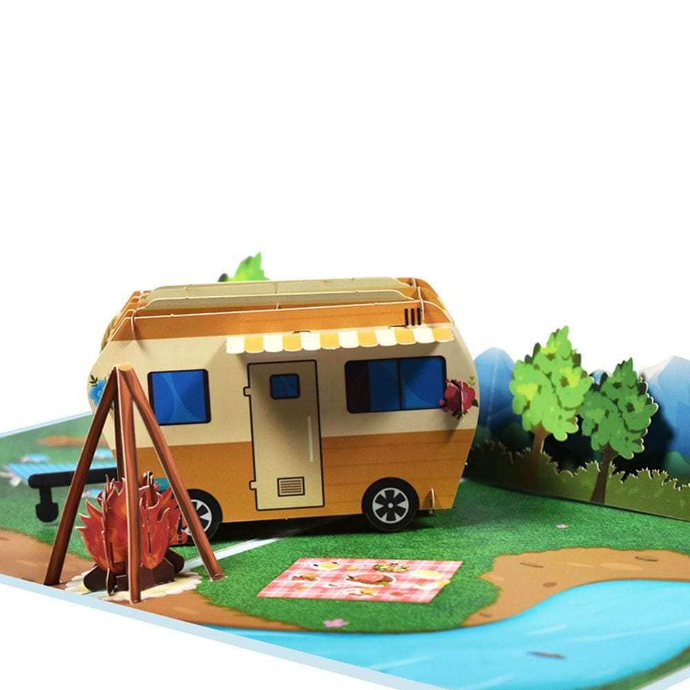 RV Travel 3D Pop Up Greeting Card for Travel Lover - GiftLab
