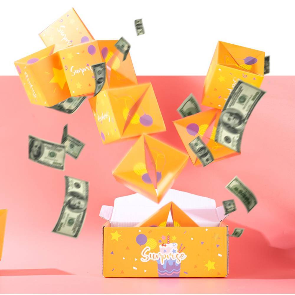 DIY Birthday Surprise Gift Box Explosion for Money Cash Pop Up Gift Box for Birthday - GiftLab