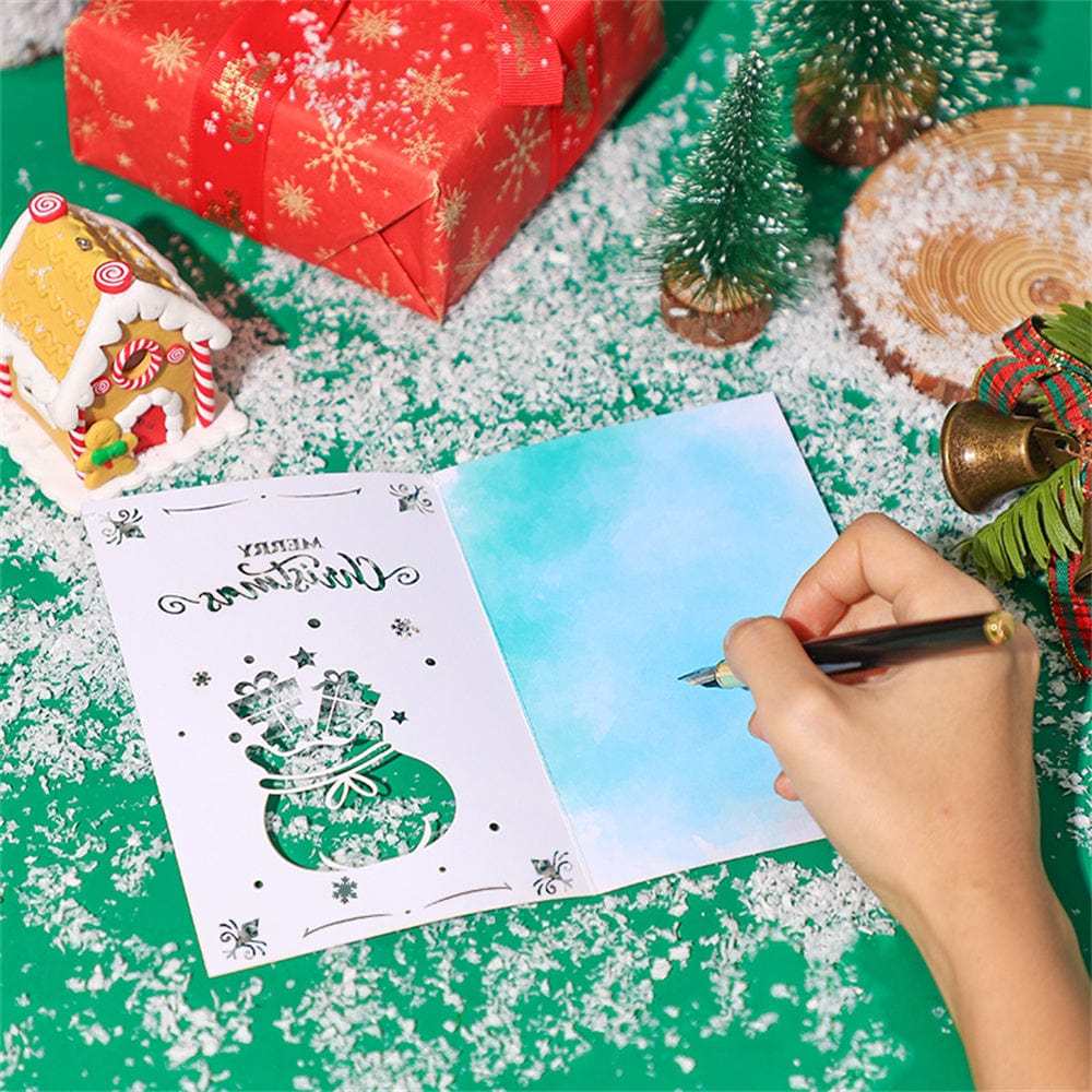 Christmas 3D Pop Up Card Hollow Christmas Greeting Card - GiftLab