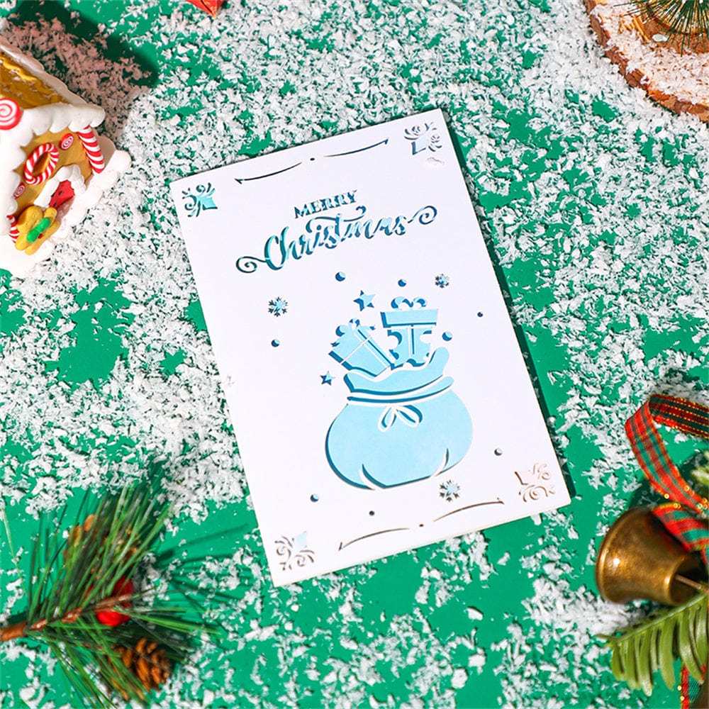 Christmas 3D Pop Up Card Hollow Christmas Greeting Card - GiftLab