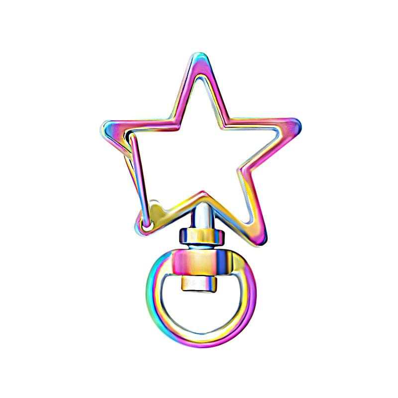 Star-Shaped Swivel Snap Hook Keychain Metal Spring Snap Key Ring Multicolor - Fridgebeatsca