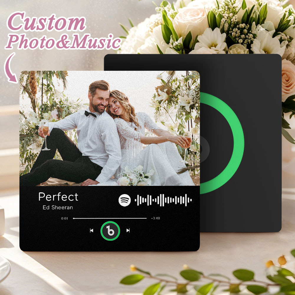 Custom Spotify Music Fridge Magnet Personalized Colorful Frame Album Fridge Magnet Music Wall Photo Sticker Song Magnets That Can Play Music Wedding Gifts for Her - Fridgebeatsca