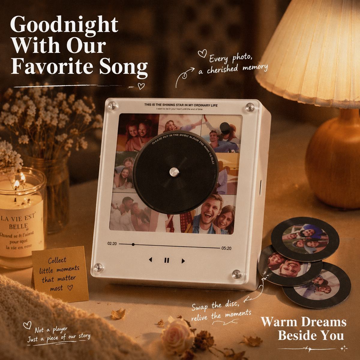 Personalized Vinyl Record Music Fridge Magnet – Custom Photo & Song Playback Magnet, Retro Music Wall Decor Gift for Couples