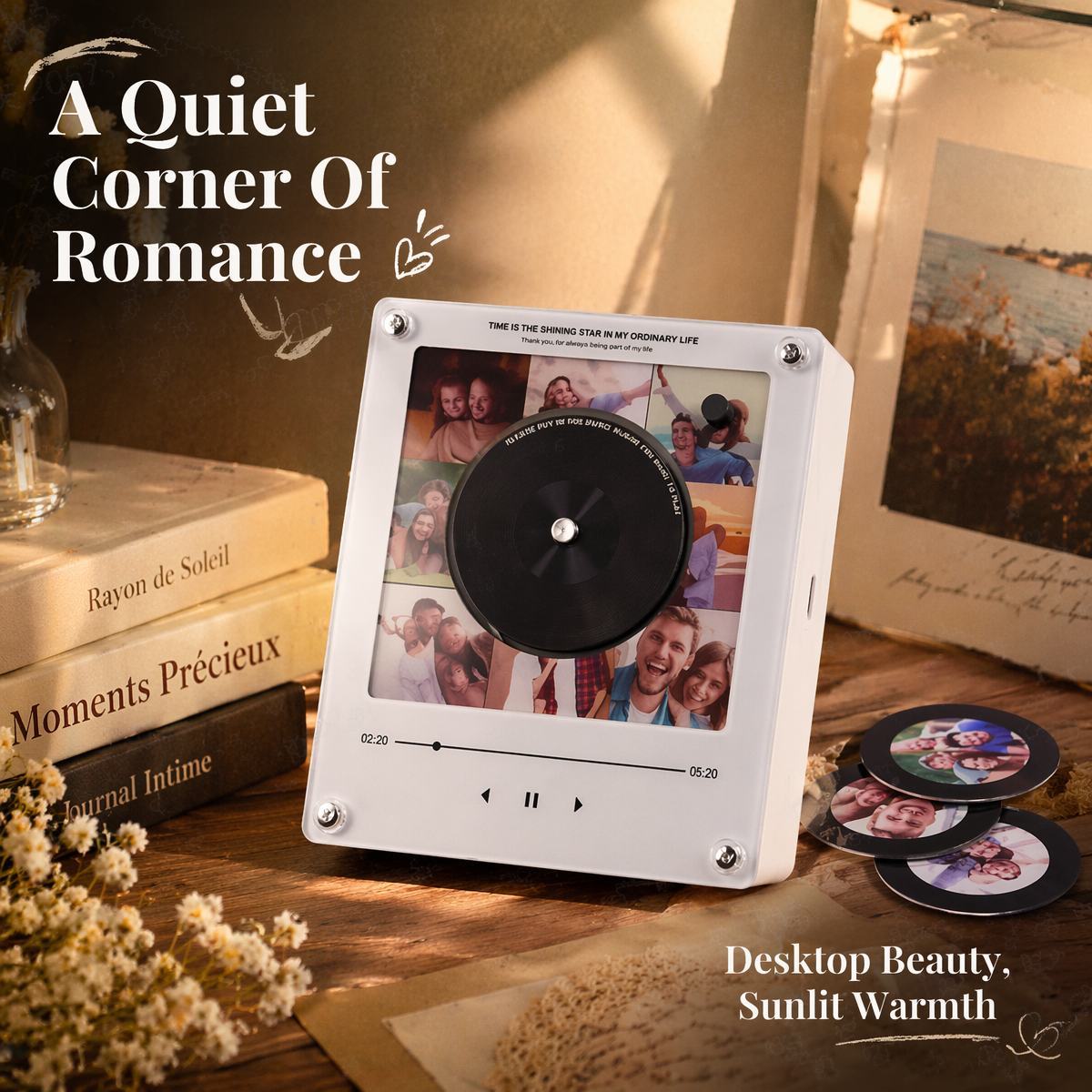 Personalized Vinyl Record Music Fridge Magnet – Custom Photo & Song Playback Magnet, Retro Music Wall Decor Gift for Couples