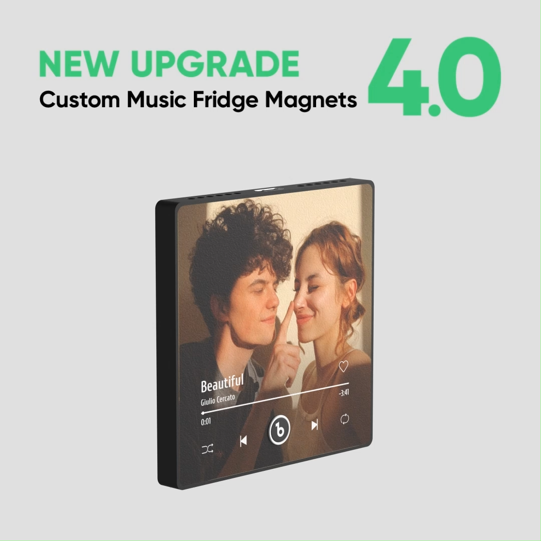 Custom Music Fridge Magnet Personalized Photo Various Cartoon Style Song Magnet That Can Play Songs Wedding Gifts Anniversary Gifts for Couple - Fridgebeatsuk