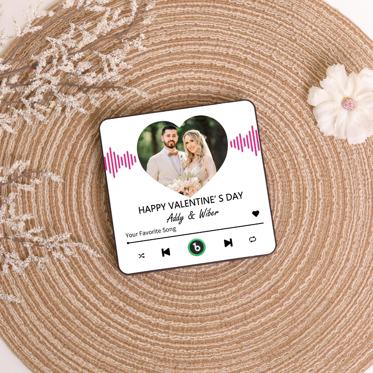 Custom Photo Music Fridge Magnet Personalized Photo Magnet With Music Valentine's Day Gift - Fridgebeatsuk