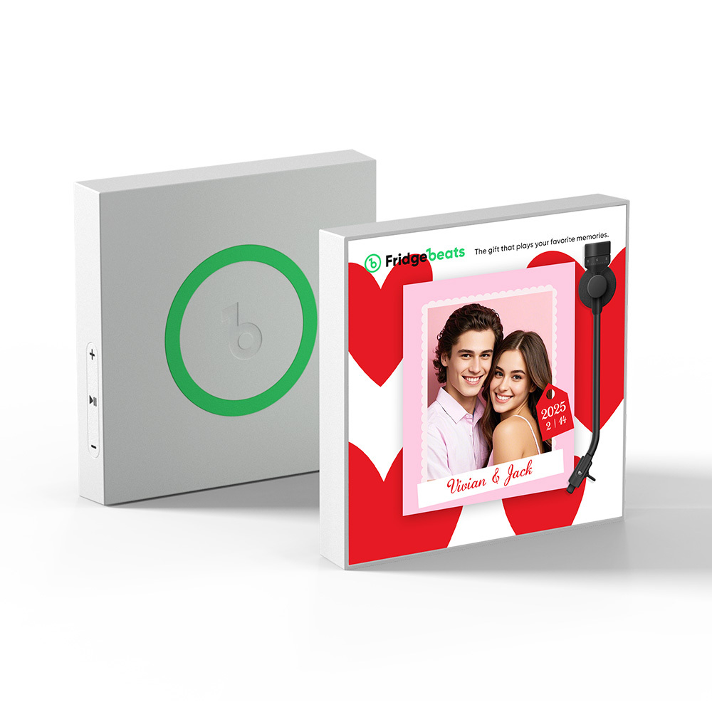Upgraded Personalized Music Fridge Magnet That Play Songs Record Supports 1-6 Songs Couple's Gifts for Lover - Fridgebeatsuk