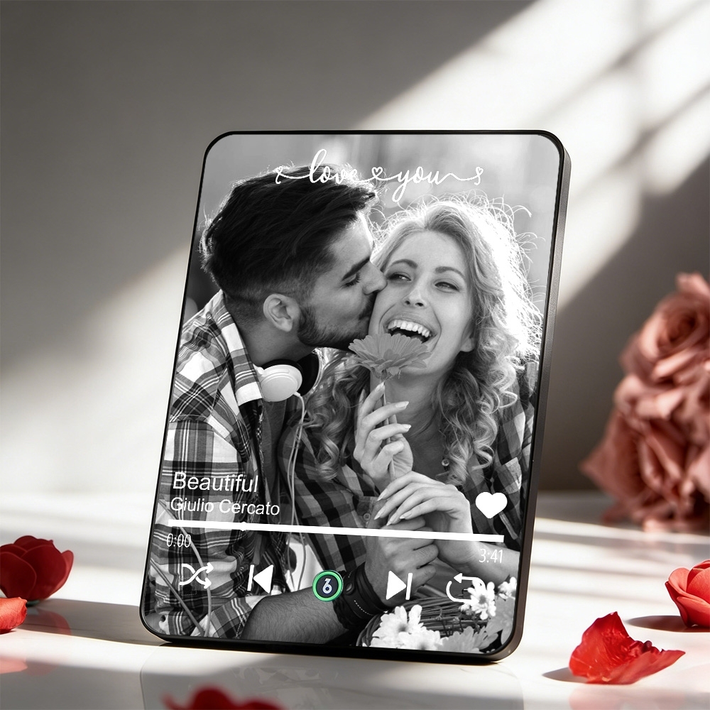Custom Music Photo Plaques Personalized Music Plaque Can Play Songs Gift for Lover - Fridgebeatsuk