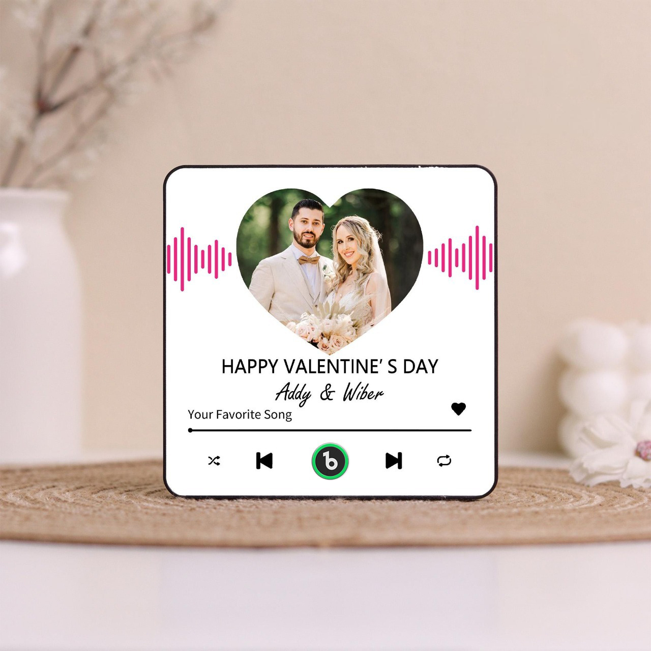 Custom Photo Music Fridge Magnet Personalized Photo Magnet With Music Valentine's Day Gift - Fridgebeatsuk