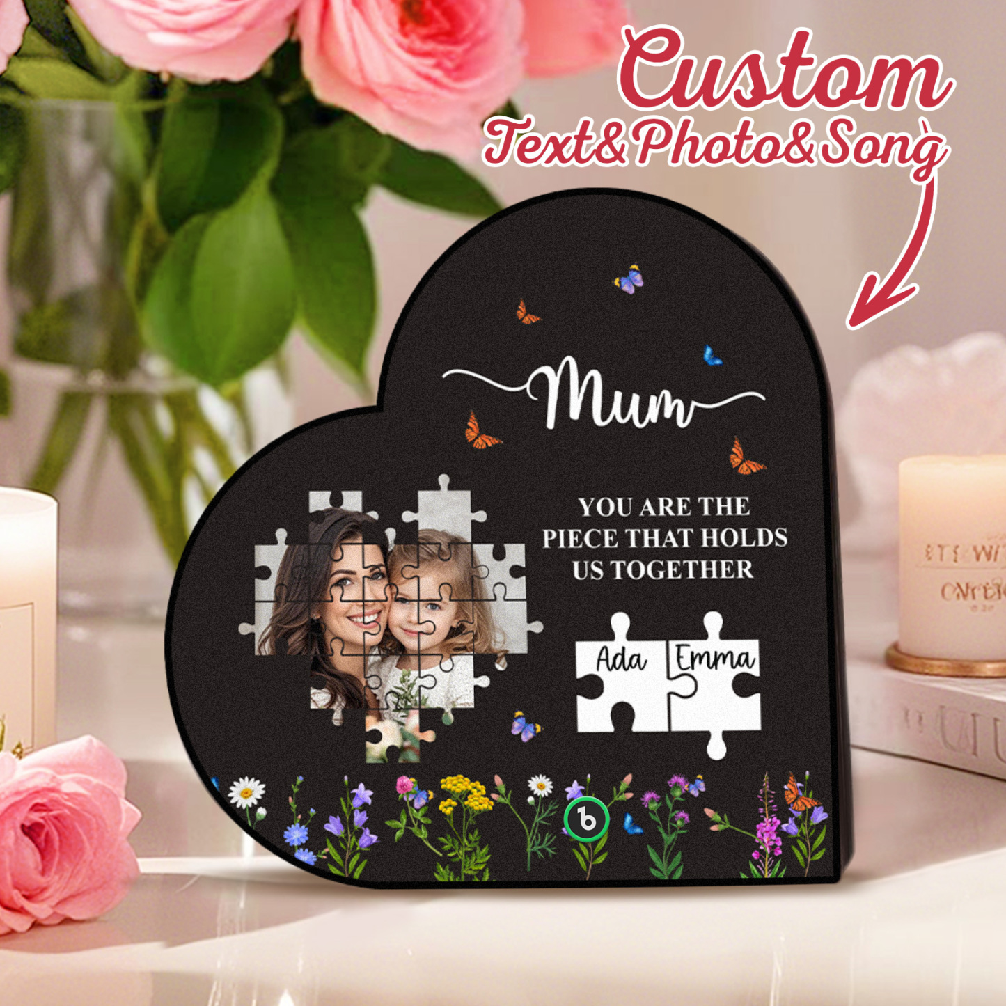 Custom Music Fridge Magnet You Are The Piece That Holds Us Together Mother's Day Gifts Gift for Mom - Fridgebeatsuk