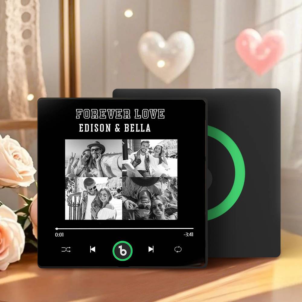 Custom Music Fridge Magnet Personalized 4 Photos Song Magnet Valentine's Day Gift Anniversary Gift for Lover - Fridgebeatsuk
