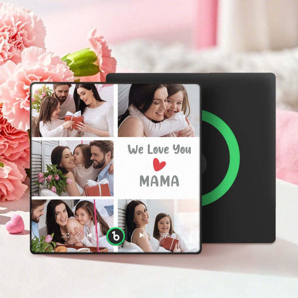 Personalised Music Fridge Magnets That Plays Music with 5 Photos Mother's Day Gifts for Mum We Love You MAMA