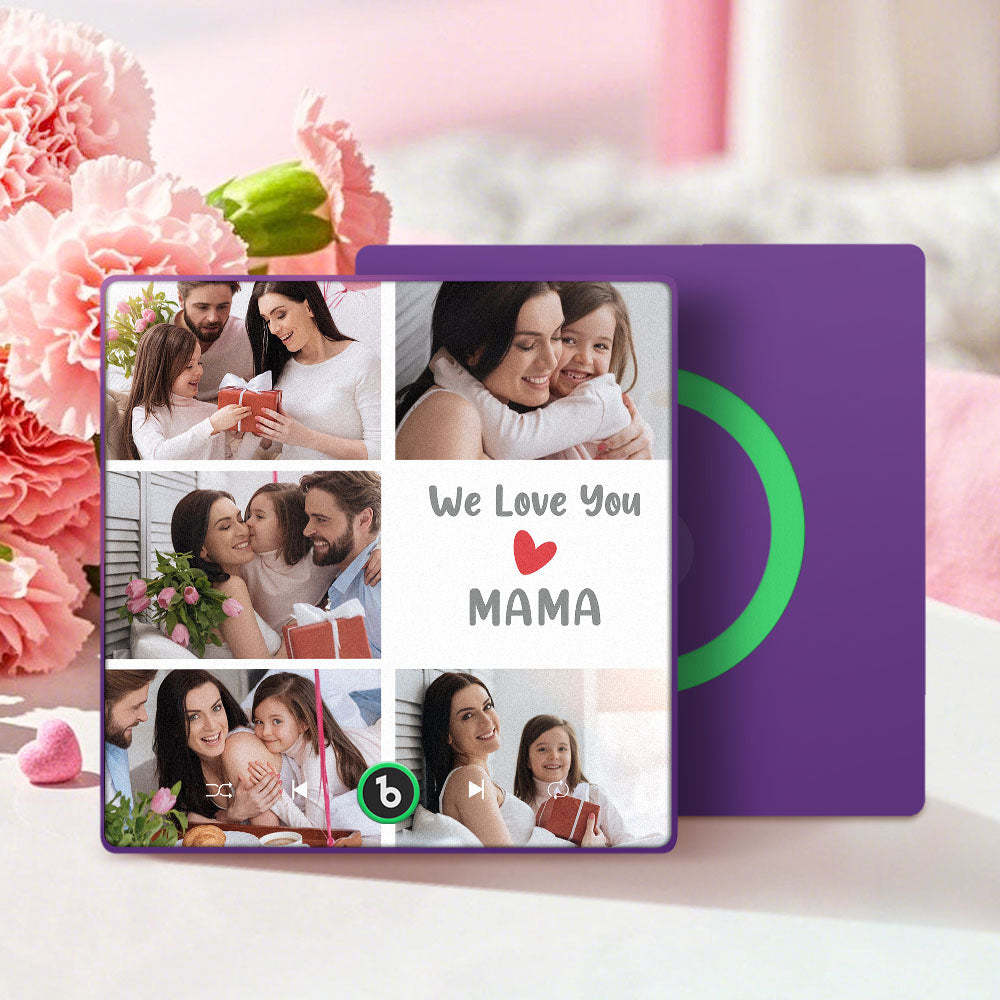 Personalised Music Fridge Magnets That Plays Music with 5 Photos Mother's Day Gifts for Mum We Love You MAMA - Fridgebeatsuk