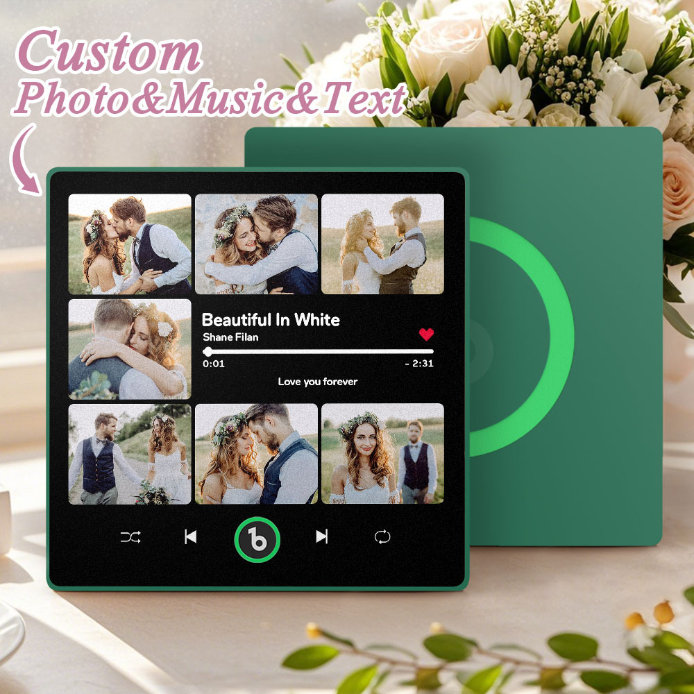 Custom Music & Multi Photo Fridge Magnet Personalized Photo Song Magnet That Can Play Music Wedding Gift for Couple - Fridgebeatsuk