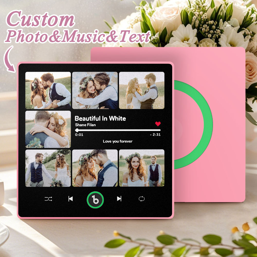 Custom Music & Multi Photo Fridge Magnet Personalized Photo Song Magnet That Can Play Music Wedding Gift for Couple - Fridgebeatsuk