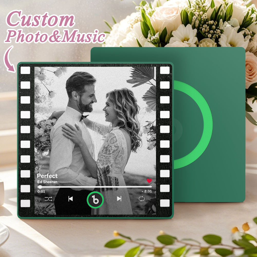 Custom Music Fridge Magnets Vintage Movie Colorful Frame Album Fridge Magnet Can Play Songs Wedding Gift for Couples - Fridgebeatsuk