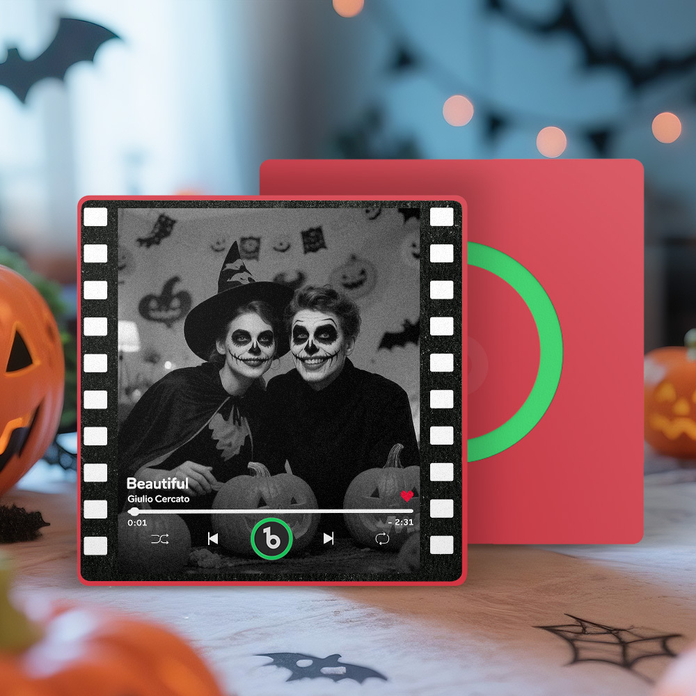 Custom Music Fridge Magnets Vintage Movie Colorful Frame Album Fridge Magnet Can Play Songs Halloween Gift for Couples - Fridgebeatsuk