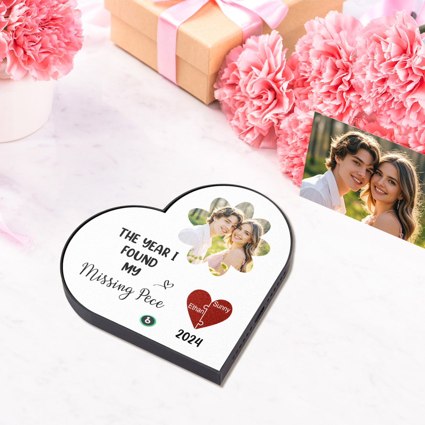 The Year I Found My Missing Piece Custom Photo Heart-Shaped Music Fridge Magnet Personalized Fridge Magnet Anniversary Gifts for Couples - Fridgebeatsuk