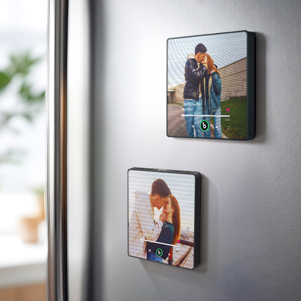 Custom Lenticular Flip Music Fridge Magnet Personalized 2 Photos in 1 Album Fridge Magnet for Couple - Fridgebeatsuk