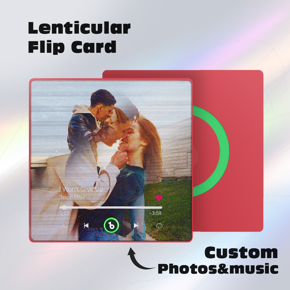 Custom Lenticular Flip Music Fridge Magnet Personalized 2 Photos in 1 Album Fridge Magnet for Couple - Fridgebeatsuk