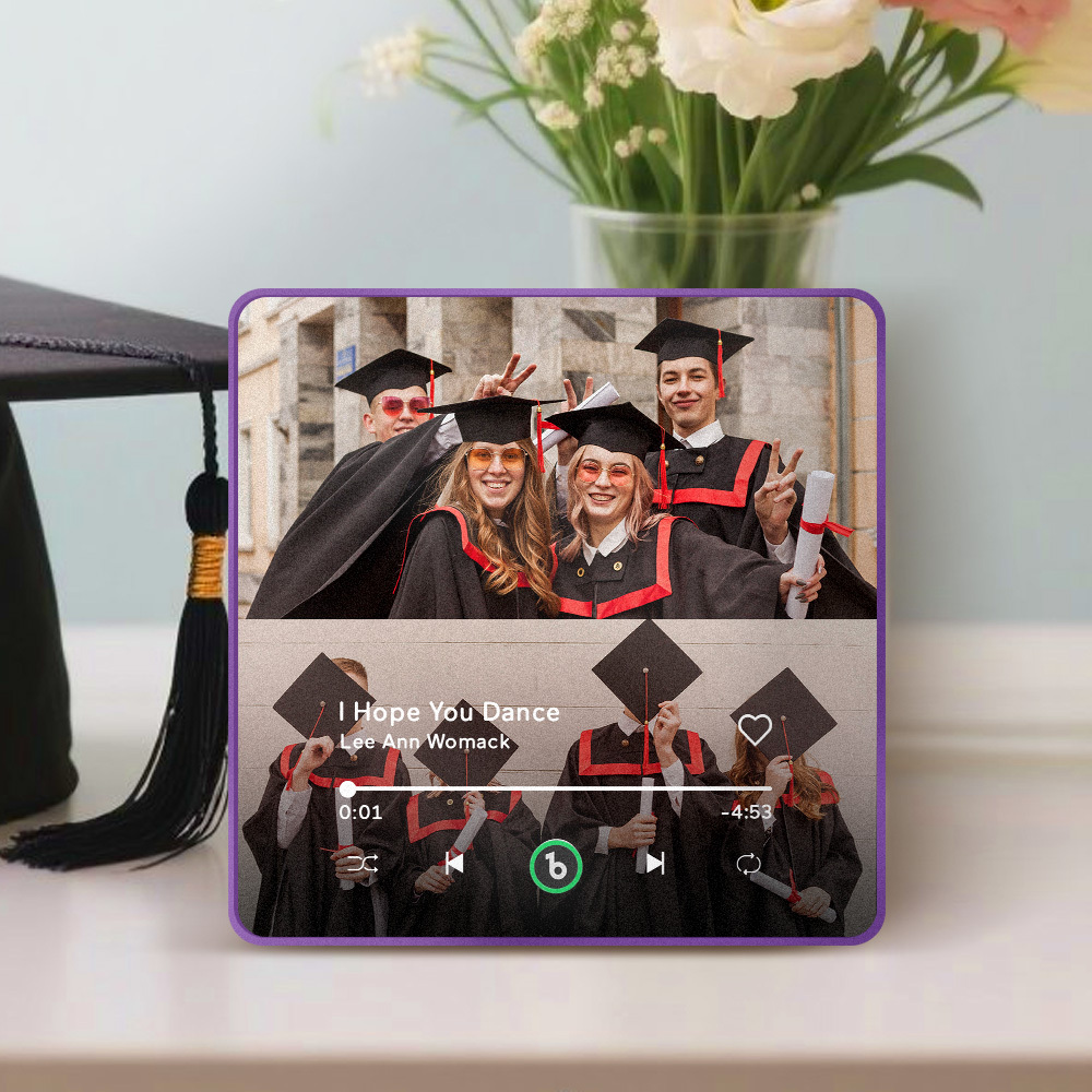 Custom Music & Photo Fridge Magnet Supports Bluetooth Connectivity Personalized 2 Photo Graduation Gift for Graduate Singing Refrigerator Magnet for Best Friend - Fridgebeatsuk