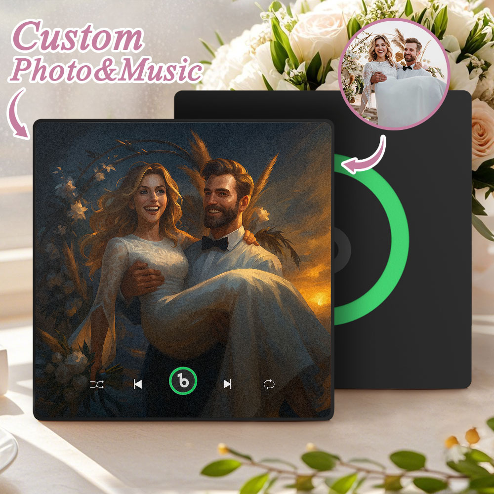 Custom Music Fridge Magnet Personalized Photo Various Cartoon Style Song Magnet That Can Play Songs Wedding Gifts Anniversary Gifts for Couple - Fridgebeatsuk