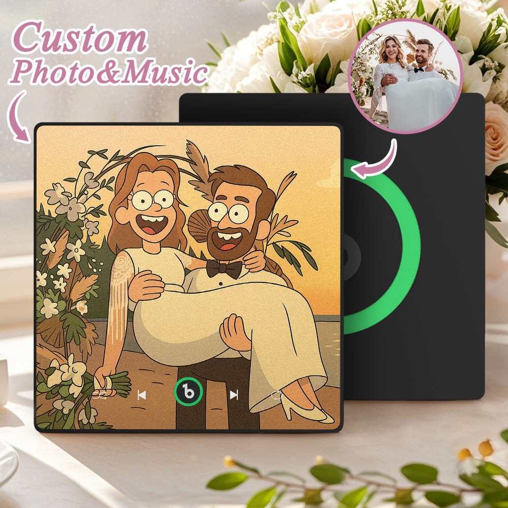 Custom Music Fridge Magnet Personalized Photo Various Cartoon Style Song Magnet That Can Play Songs Wedding Gifts Anniversary Gifts for Couple - Fridgebeatsuk