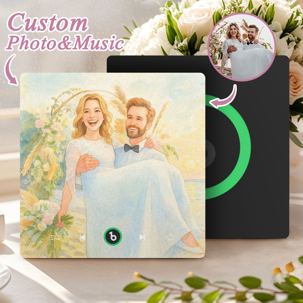 Custom Music Fridge Magnet Personalized Photo Various Cartoon Style Song Magnet That Can Play Songs Wedding Gifts Anniversary Gifts for Couple - Fridgebeatsuk