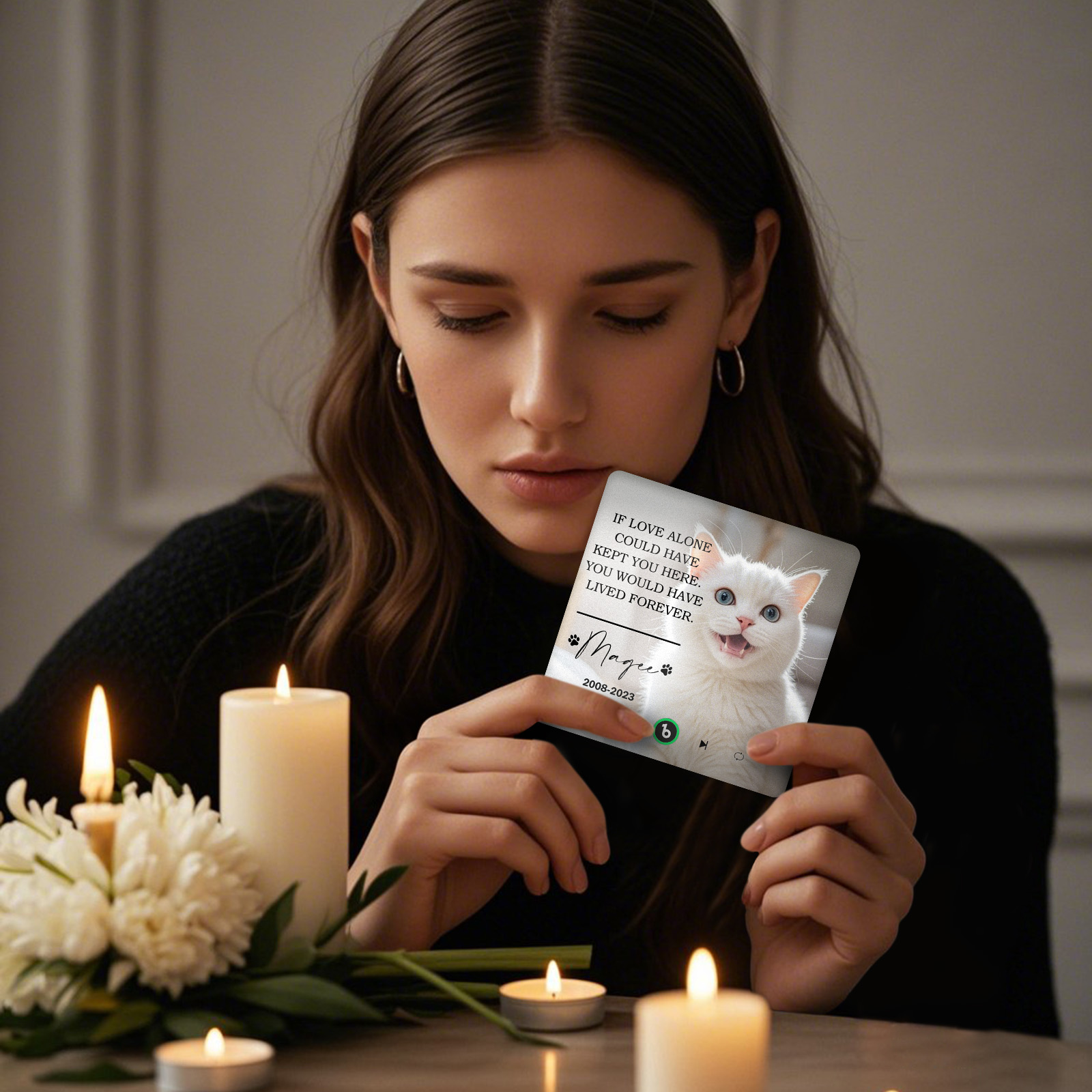 Custom Music Fridge Magnet Personalized Pet Photo & Name Magnet for Fridge That Can Play Songs Memorial Gifts for Pet Lover