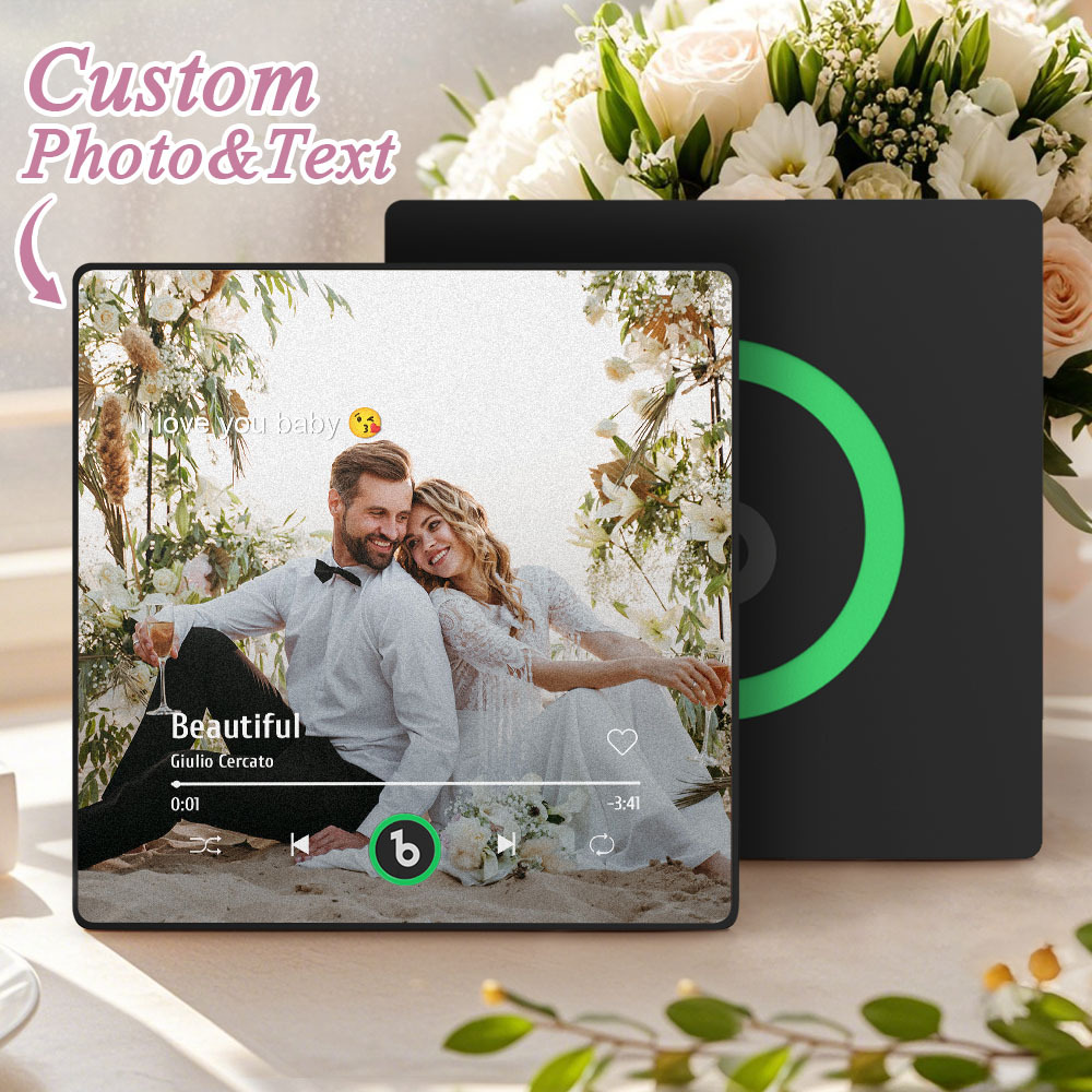 Custom Music Gift Fridge Magnet Custom Photo Music Box Music Box Play Song Photo Music Magnet Wedding Gifts - Fridgebeatsuk