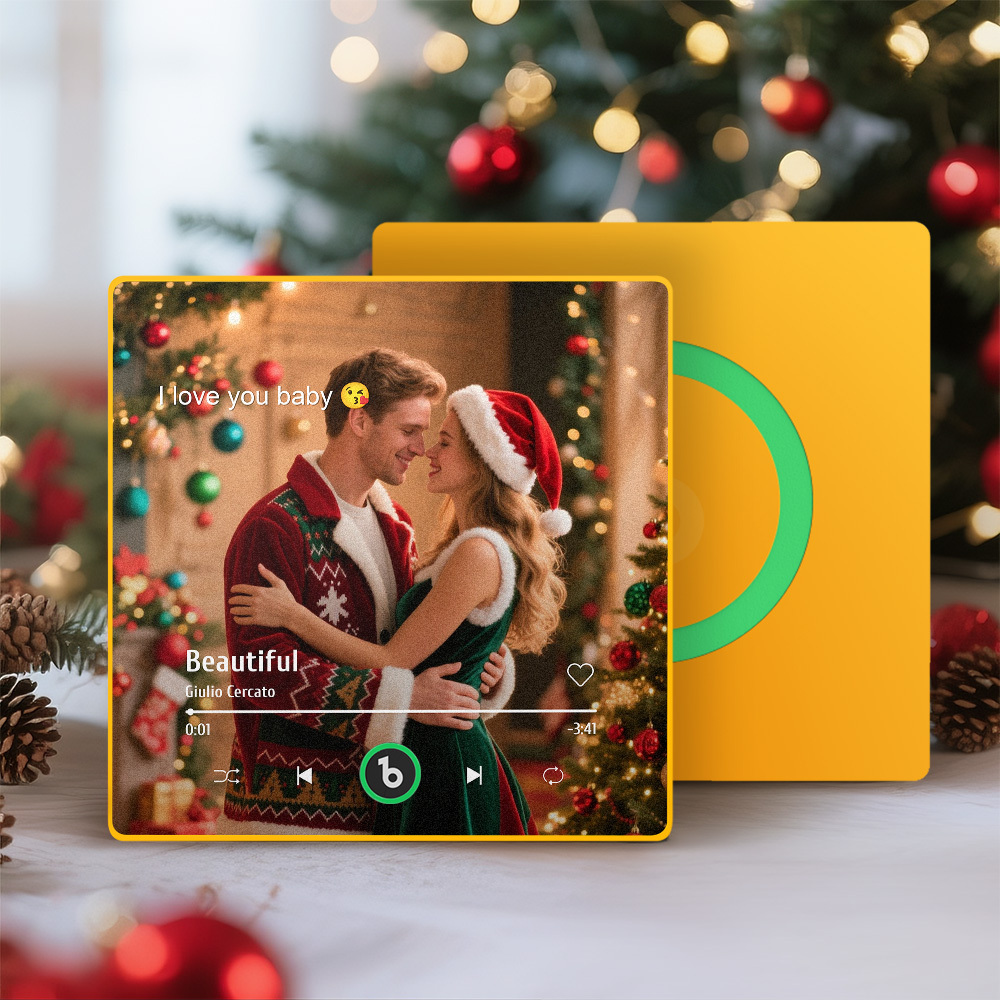 Custom Music Gift Fridge Magnet Custom Photo Music Box Music Box Play Song Photo Music Magnet Christmas Gifts for Couple - Fridgebeatsuk