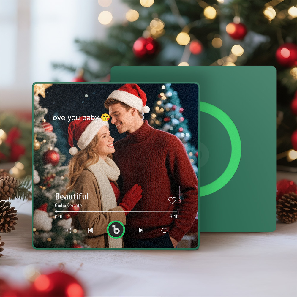 Custom Music Gift Fridge Magnet Custom Photo Music Box Music Box Play Song Photo Music Magnet Christmas Gifts for Couple - Fridgebeatsuk